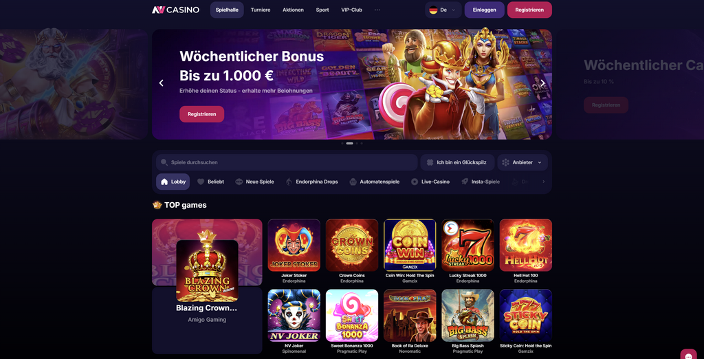 NV Gambling Establishment áttekintése: Nagy intenzitású videojátékok gyors eredményekkel
